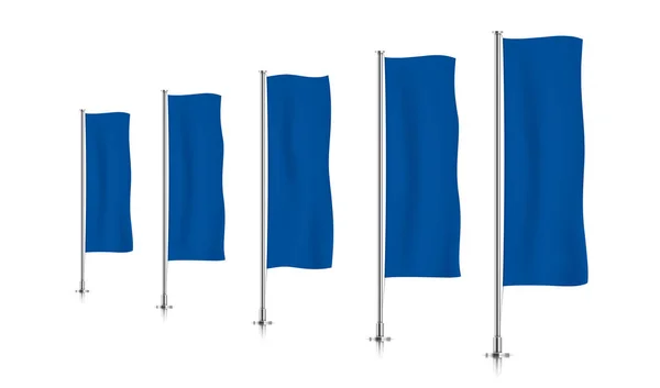 Σειρά από σημαίες μπλε κατακόρυφοs σημαία. — Διανυσματικό Αρχείο