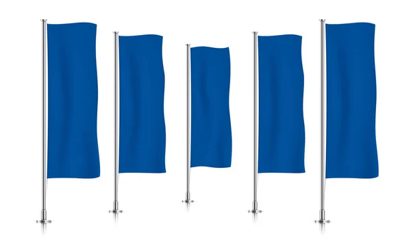 Rangée de drapeaux verticaux bleus . — Image vectorielle