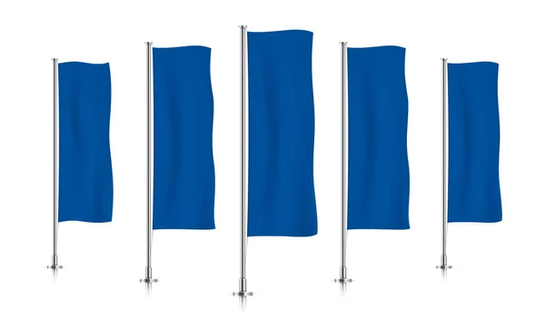 Rangée de drapeaux verticaux bleus . — Image vectorielle