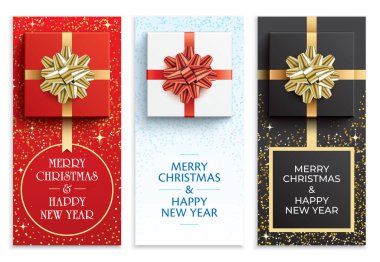 Noel tebrik kartı vektör tasarımları kümesi.