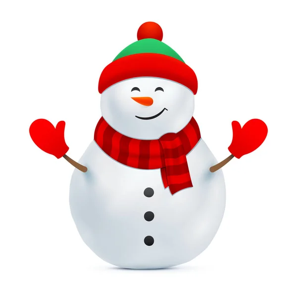 Bereli ve kırmızı eldivenli bir kardan adam..