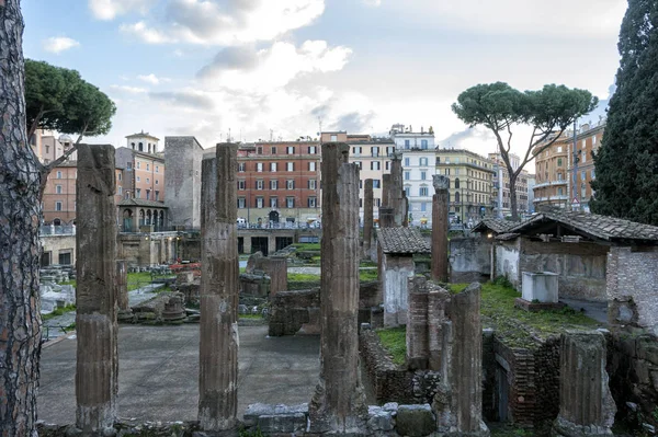 Римские Останки Храмов Ларго Аргентины Риме — стоковое фото