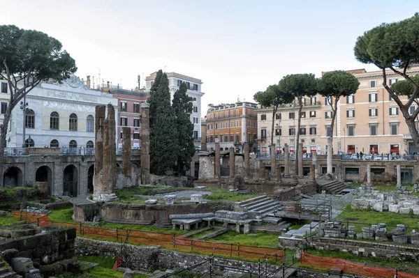 Resti Romani Templi Largo Argentina Roma — Foto Stock