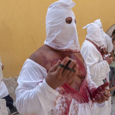 alay penitents kutsal hafta içi benevento il içinde. İtalya.