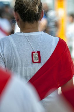 alay penitents kutsal hafta içi benevento il içinde. İtalya.