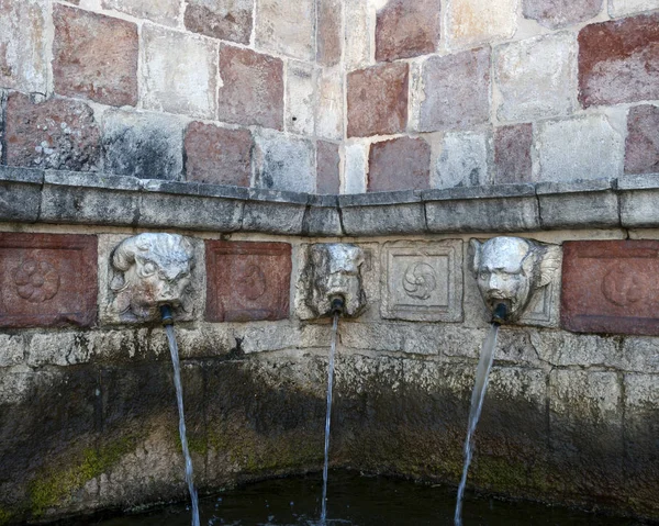 Фонтан Spouts Fontana Delle Cannelle Исторический Фонтан Струями Распределенными Вдоль — стоковое фото