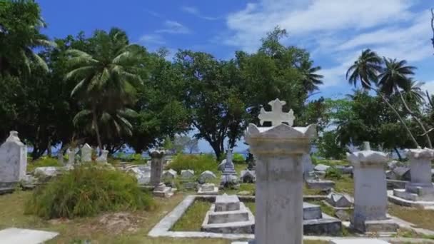Jednak Chodzenie Starym Cmentarzu Digue Island Seszele — Wideo stockowe