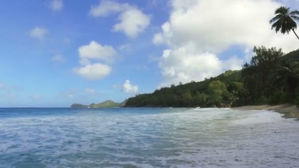 Utsikt Över Indiska Oceanen Och Takamaka Beach Mahe Island Seychellerna — Stockvideo