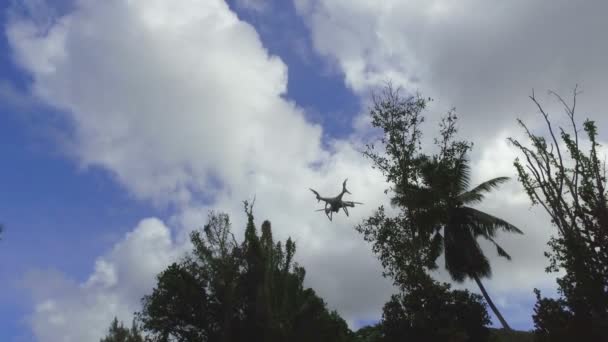 Drone Volando Desde Playa Seychelles — Vídeos de Stock