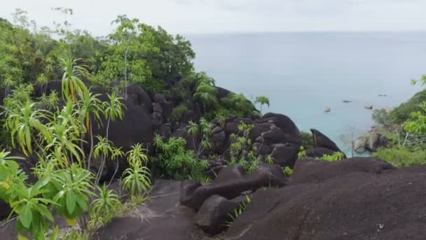 View Indian Ocean Rocks Mahe Island Seychelles — Stock Video