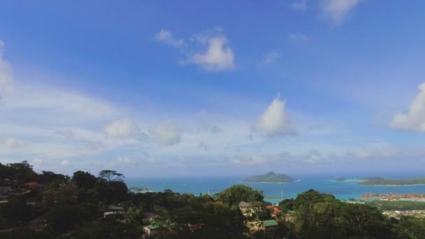 Panorama Isla Mahe Isla Del Edén Desde Mirador Sans Souicis — Vídeos de Stock