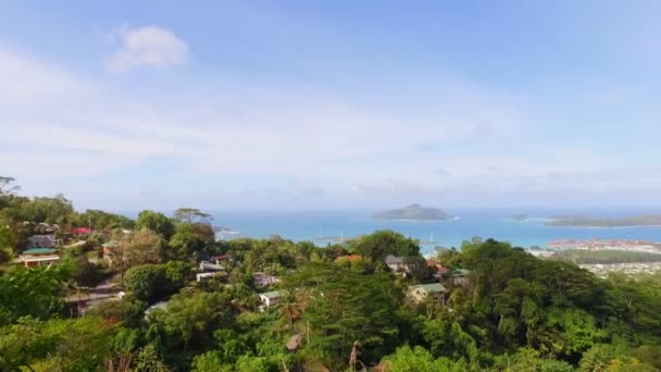 Panorama Mahe Island Och Eden Island Form Sans Souicis Synvinkel — Stockvideo