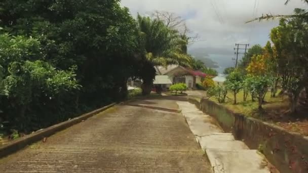 Filmaufnahmen Vom Weg Zur Teefabrik Sans Souci Maheinsel Seychellen — Stockvideo