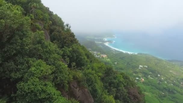 Panorama de la isla de Mahe forma Morne Blanc View Point, Seychelles 3 — Vídeo de stock