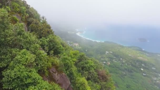 Pohled na Ostrov Mahé formulář Morne Blanc View Point, Seychely 1 — Stock video
