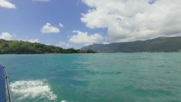 Nézd Hajóval Mahe Sziget Seychelle Szigetek Indiai Óceáni Szigetek — Stock videók