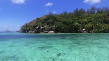 Bir tropik ada Ile satıhtan, Seyşel Adaları Hint Okyanusu'nda görünümünü