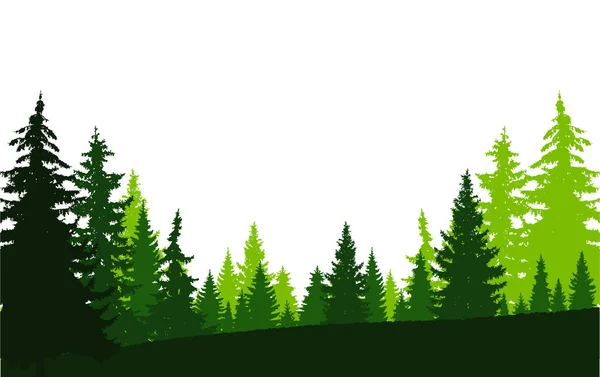 Yeşil ve siyah tonlarda kozalaklı ahşap yatay afiş. 