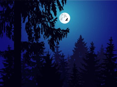 Görüntü manzara. Eko afiş. İyi geceler. Moonlights.