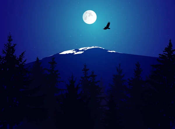 Paysage Éco Bannière Bonne Nuit Lampes Lune — Image vectorielle