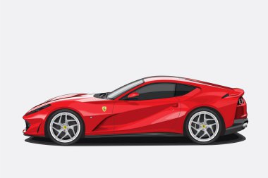 Supercar Vektör dosya biçimi ayrı katmanlara ayrılır. Gerektiğinde arabanın rengini değiştirebilir.