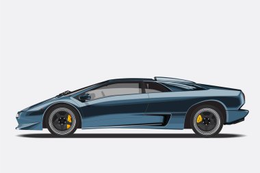 Supercar Vektör dosya biçimi ayrı katmanlara ayrılır. Gerektiğinde arabanın rengini değiştirebilir.
