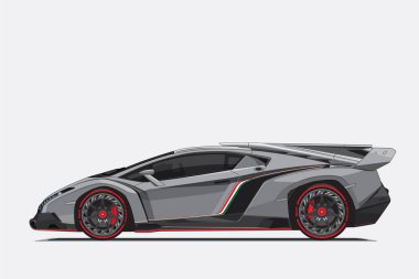 Supercar Vektör dosya biçimi ayrı katmanlara ayrılır. Gerektiğinde arabanın rengini değiştirebilir.