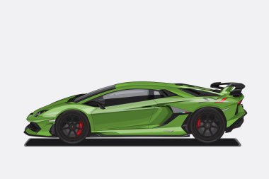 Supercar Vektör dosya biçimi ayrı katmanlara ayrılır. Gerektiğinde arabanın rengini değiştirebilir.