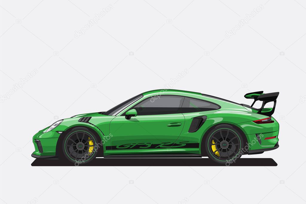 Supercar Vector file format into separate layers Can choose to change the color of the car as needed.
