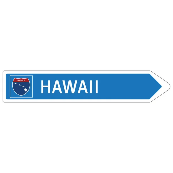 Дорожній Знак Welcome Signage Highway America Style Providing Hawaii State — стоковий вектор