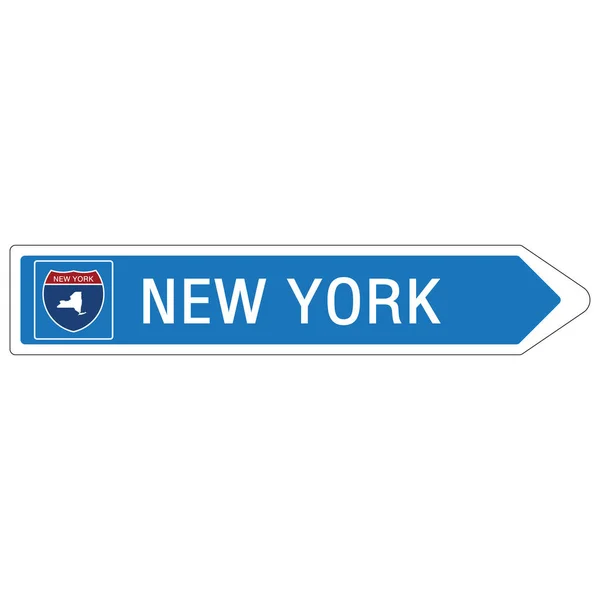 Roadway Sign Welcome Signage Highway American Style Providing New York — Stock Vector