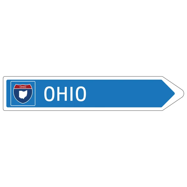 Segno Stradale Benvenuti Signage Sulla Strada Stile Americano Fornire Ohio — Vettoriale Stock