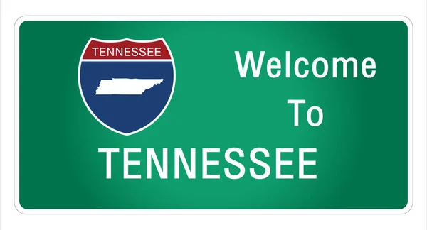 Señal Carretera Bienvenido Señalización Carretera Estilo Americano Proporcionar Tennessee Información — Vector de stock