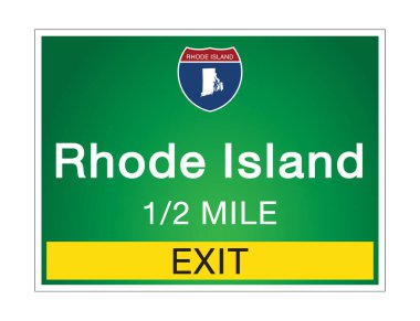 Amerika Birleşik Devletleri 'nin Rhode Island eyaletinin çıkışından önceki yol işaretleri yeşil arka plan vektör resimlerinde