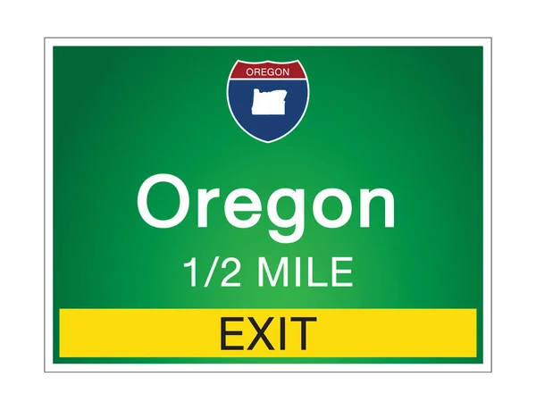 Señalización Autopista Antes Salida Estado Oregon Estados Unidos Sobre Fondo — Vector de stock