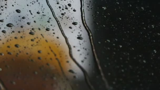 Deszcz Dryfuje Nocy Przez Okno — Wideo stockowe