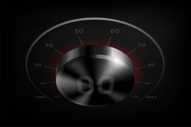 Elektrikli ekipmanlar için% 00 Metal Siyah Krom Dönen Renkli Işık Düğmesi Seviyesi.