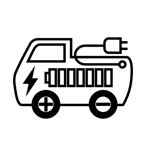 Ikone Elektroauto Flache Vektor Illustration — Stockvektor