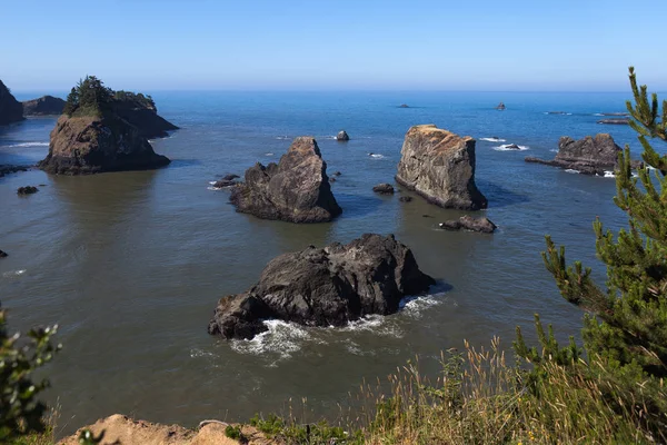 Scenic view along the Oregon coast. Oregon, Brookings, Arch Rock, Summer