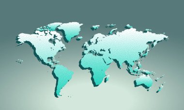 Harita simgesi gri arka plan üzerinde uygulama için. Noktalı kakılmış etkisi.