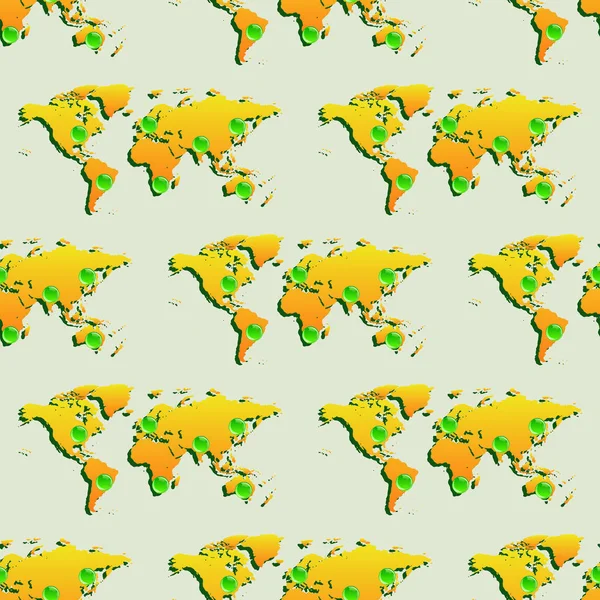 Papier peint sans couture avec carte du monde . — Image vectorielle