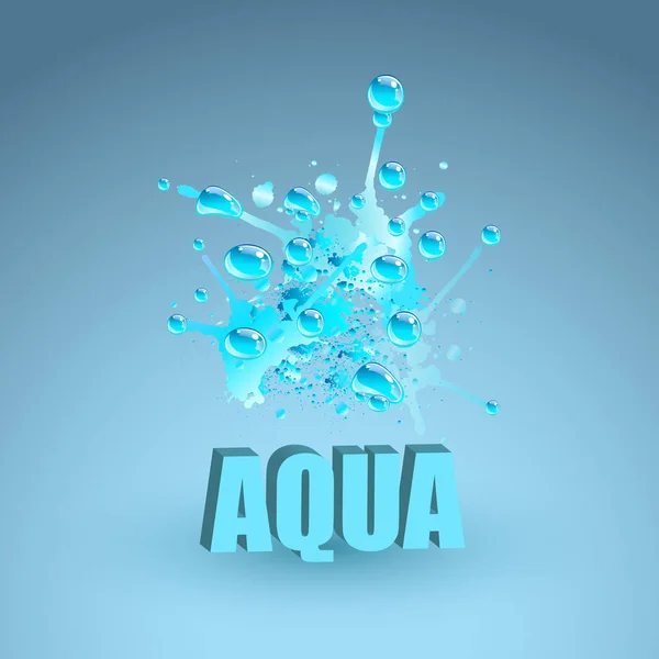 Blauw water splash, vectorillustratie. — Stockvector