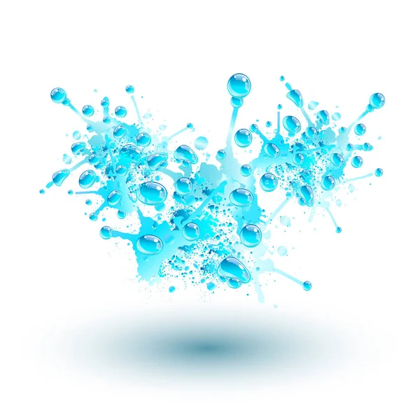 Modrá voda šplouchnutí, vektorové ilustrace. — Stockový vektor