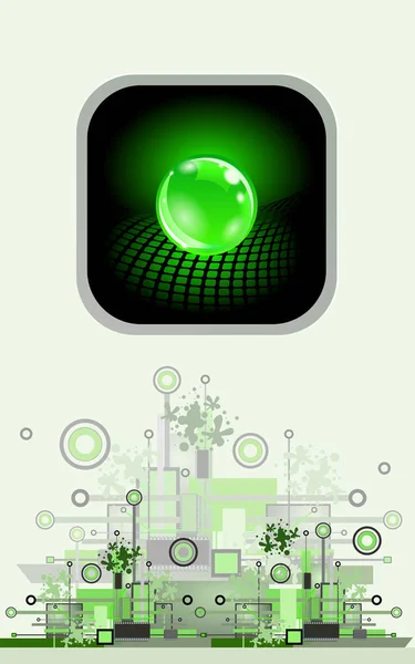 Sphere as button. Hi-tech abstract background. — Stock Vector