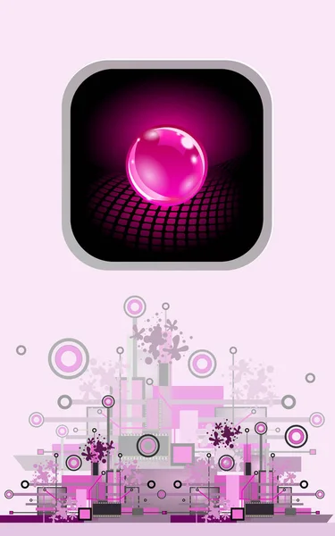 Sphere as button. Hi-tech abstract background. — Stock Vector