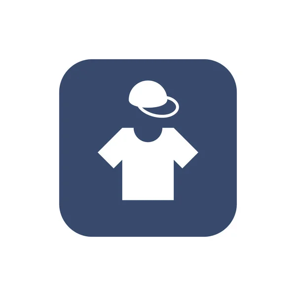 Camiseta e icono de la gorra, diseño plano sobre fondo oscuro . — Vector de stock