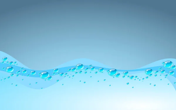 Blauwe water wave, vectorillustratie. — Stockvector