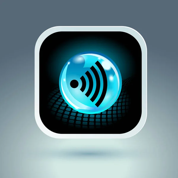 Icona dell'app simbolo blu Wifi — Vettoriale Stock