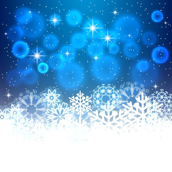 Boże Narodzenie streszczenie tło. Płatki śniegu, nocnego nieba. — Wektor stockowy