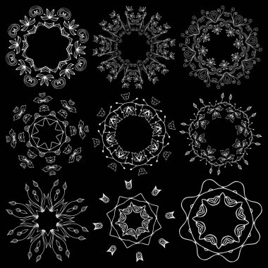 güzel süs rozet ayarlayın. etnik veya dövme tasarımı için.